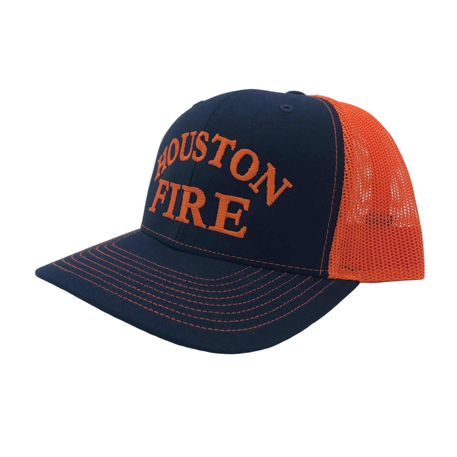 Snapback Cap - Navy/Orange with Orange Text – Houston Fire Museum Snapback Cap - Navy/Orange with Orange Text – Houston Fire Museum