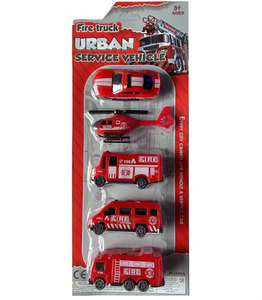 Die-Cast Fire Vehicles, Set of 5