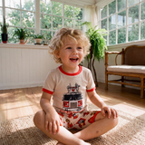 Viscose Short Sleeve Pajama Set for Kids, Fire House