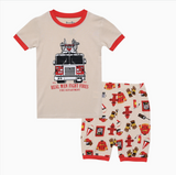 Viscose Short Sleeve Pajama Set for Kids, Fire House