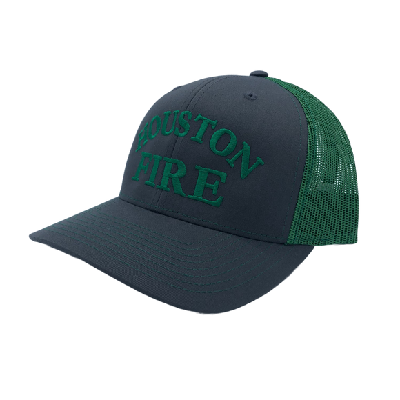 Charcoal/Green Snapback with Green Text